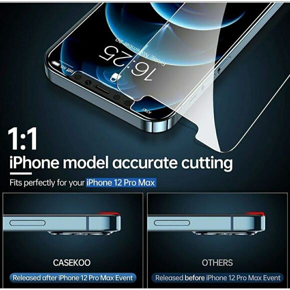 iPhone 12 Pro Max Screen Protector (2)  and Phone Stand - Picture 5 of 9